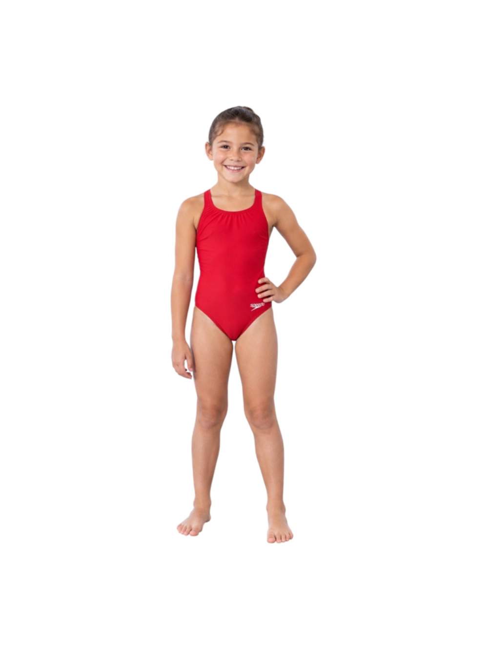 Speedo Girls Team Red Racerback One-Piece Competition Swimsuit Size 24 NWT